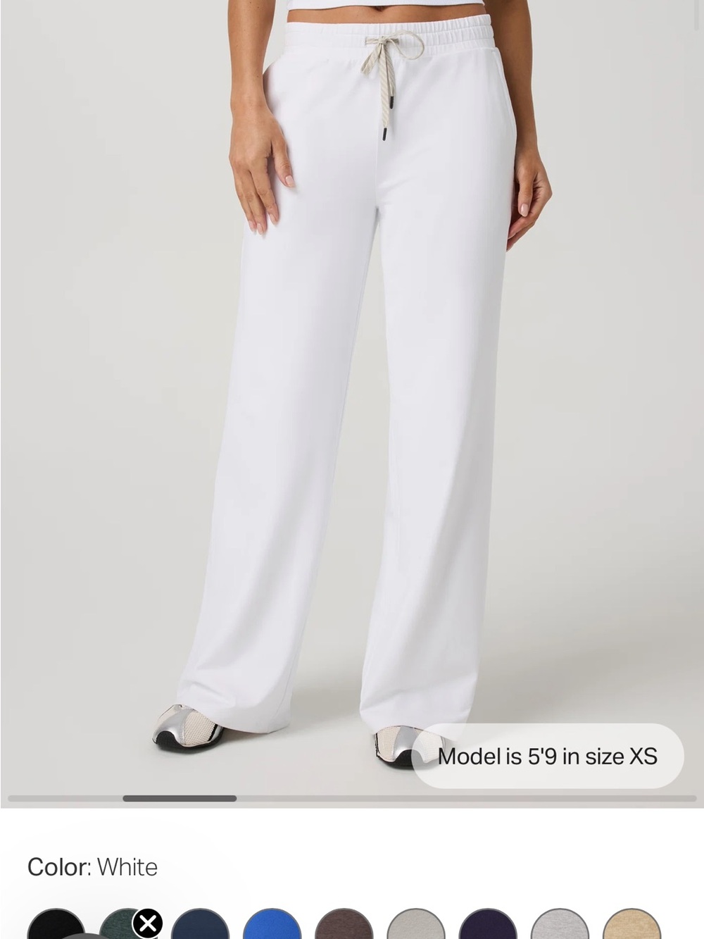 Women’s Vuori halo White Wide-Leg Drawstring Pants short length